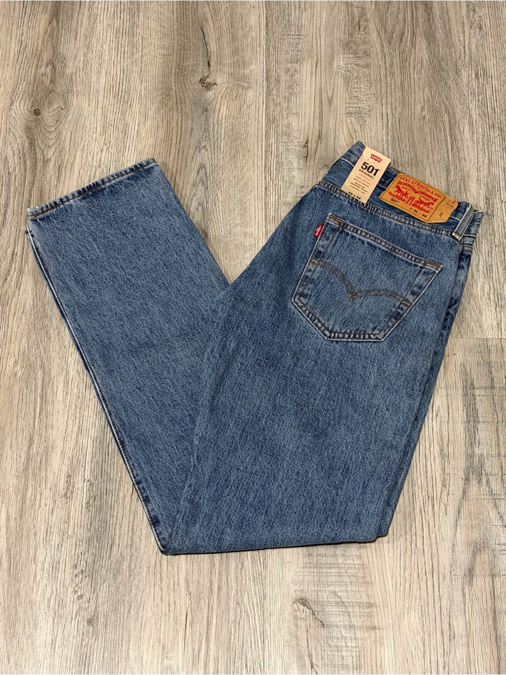 Men’s Levi's 501 Straight Leg Jeans in Blue Denim